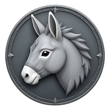 Game of thrones style donkey Sigil in stark Colors sticker