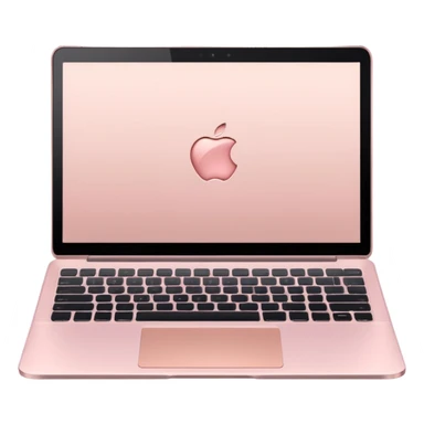 Pastel pink laptop with sleek design, metallic rose gold accents, high-end look sticker