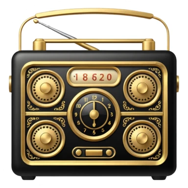 black and gold radio sticker