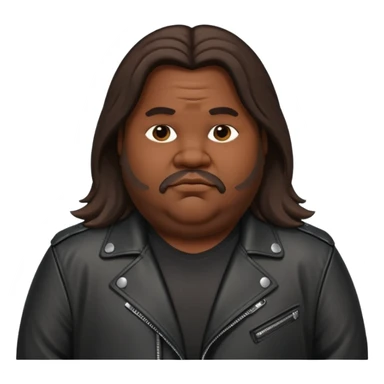 Long hair ld fat men in leather jacket sticker