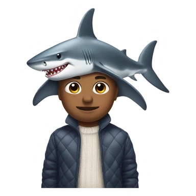 a shark wearing a Dior sweater sticker