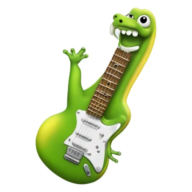 Happy slimy slug playing electric guitar sticker