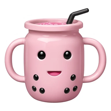 Pink mug with bubble tea, Without a face, Just a pink bubble tea mug sticker
