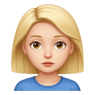 use this girl character, she is doing a thinking facial expression sticker