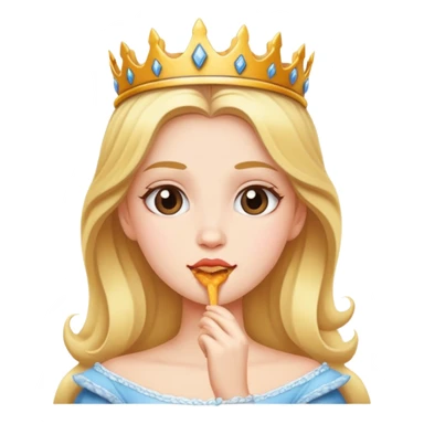 una principessa che mangia sticker