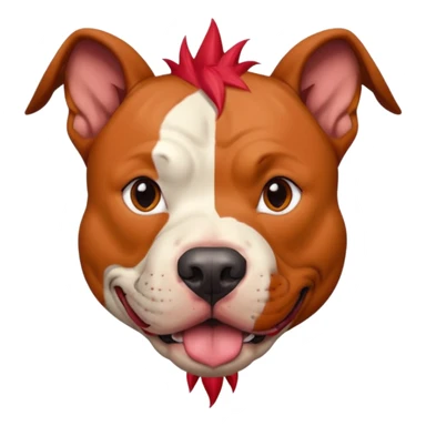 very tattoed face pitbull dog with red spiky hair sticker