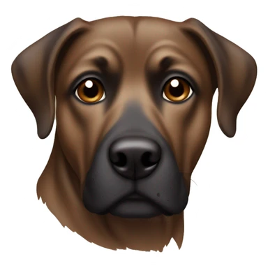 Brown brindle dog with black snout and bright brown eyes sticker