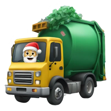 Santa Claus driving a garbage truck sticker