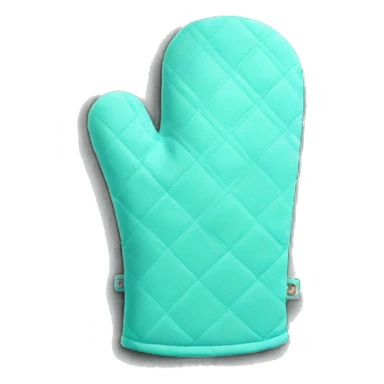 Realistic teal oven mitt sticker
