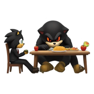 shadow the hedgehog eating lunch with karl marx sticker