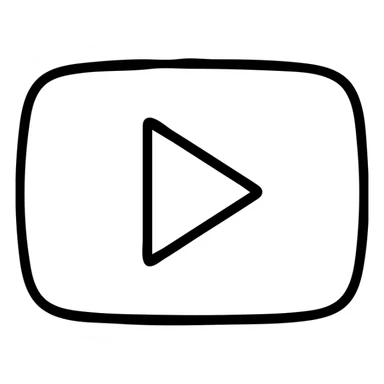 YouTube logo, play button in rounded rectangle sticker