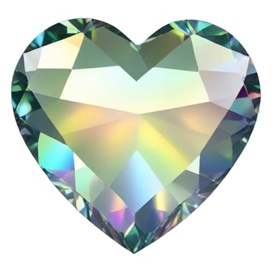 Heart shaped 56-carat iridescent diamond sticker