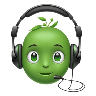 green pea wearing headphones sticker