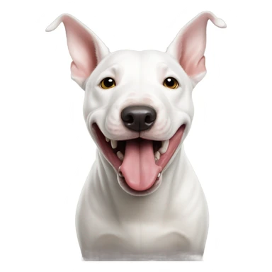 White Bull terrier sticking tongue out sticker