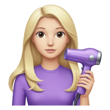 blonde with long hair and a light purple Dyson hair dryer sticker