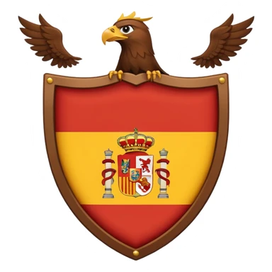 Bandera de españa tricolor actual con un águila marrón en el atrás del escudo de la bandera de españa sticker