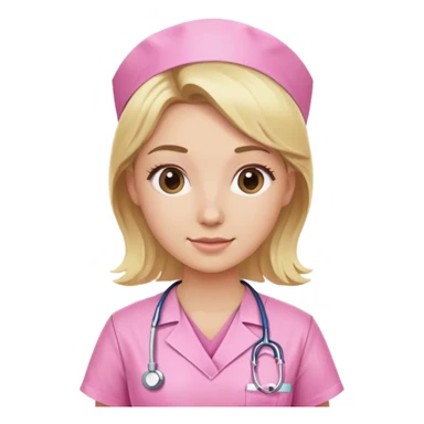 blonde nurse wearing pink scrubs sticker