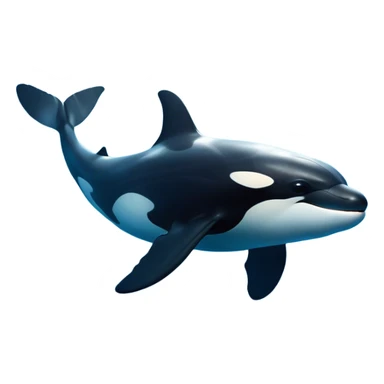 Cinematic Noble orca Portrait Emoji, Poised and majestic, with a sleek, streamlined black-and-white body, piercing intelligent eyes, and a powerful, commanding presence, Simplified yet sharp and sophisticated features, highly detailed, glowing with a soft oceanic radiance, high shine, intelligent and formidable, stylized with an air of deep-sea dominance, focused and alert, soft glowing outline, capturing the essence of an apex predator that appears ready to surge out of the waves with effortless authority! sticker