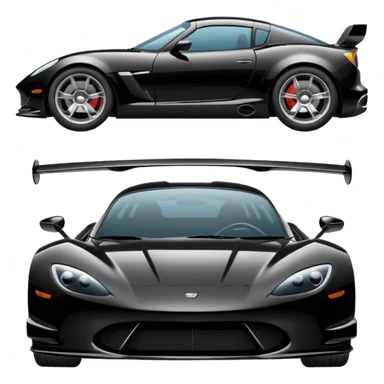 black sports car with big spoiler  sticker