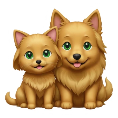 golden retriever and black cat with green eyes as couple sticker