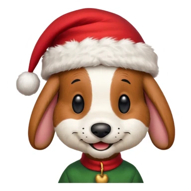Snoopy wearing and Christmas hat human rabbit sticker
