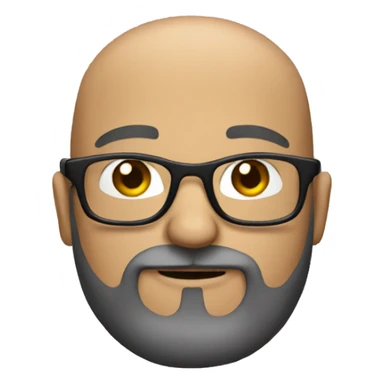 Balding man with beard and glasses sticker