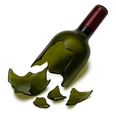 broken wine bottle, variation 7 sticker