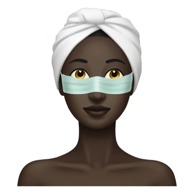 Dark skin lady with face mask spa beauty full face relaxing sticker