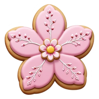 Cherry blossom shaped of a cookie sticker
