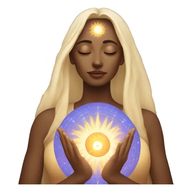 Spiritual woman with a radiating heart and 3rd eye sticker