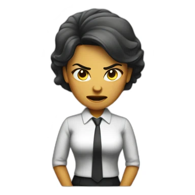 angry woman boss sticker