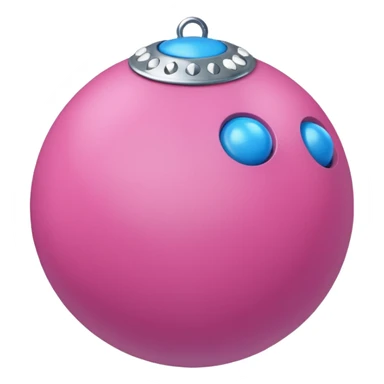 Blue ball for the gag on a ball gag with a white attachment collar with  pink  studs sticker