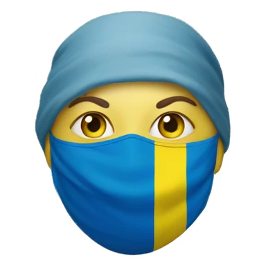 ukrainian flag with covid mask sticker