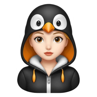 A girl with penguin outfit  sticker