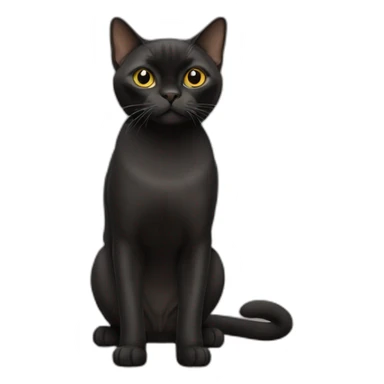 Black Burmese Cat Full Body sticker