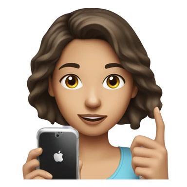 Brunette Girl taking selfie with her phone sticker