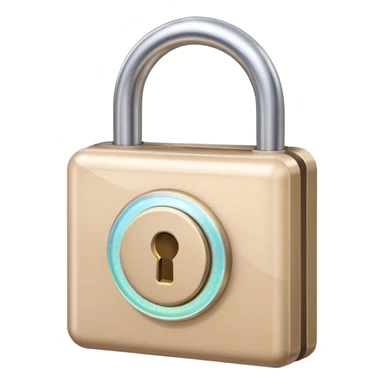 Holographic and glassmorphic beige lock sticker