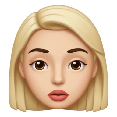 emoji sucking its lips in with one eyebrow up and the other one down sticker