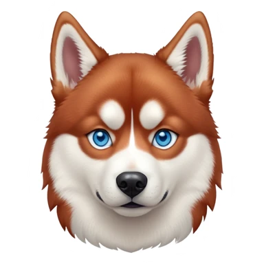 cinematic full body red siberian husky with blue eyes, realistic sticker