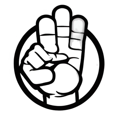 a fist with the thumb between the index and ring finger sticker