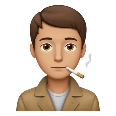 Shirtless thin man with a cigarette and short brown hair sticker