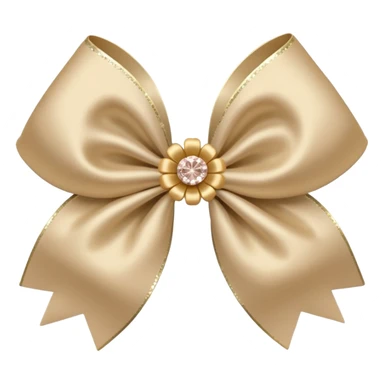 beige flower bow with glitter sticker
