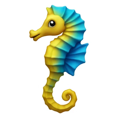 Yellow-blue seahorse  sticker