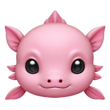 Axolotl face, chibi style, cute proportions, big eyes, simple sticker