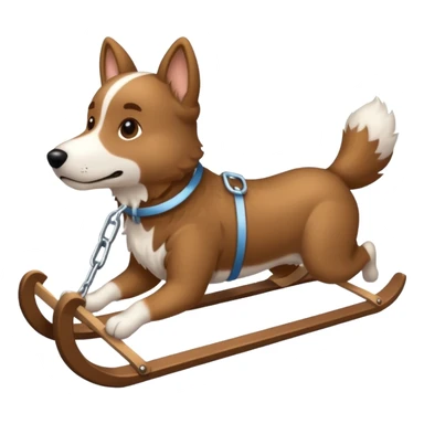 dog with back sled sticker