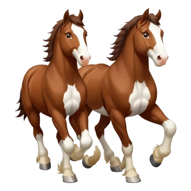 2 clydesdale horses running sticker