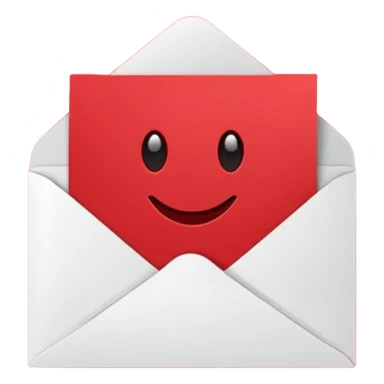 red greeting card with envelope sticker