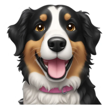 a black golden retriever border collie cross breed dog smilining sticker