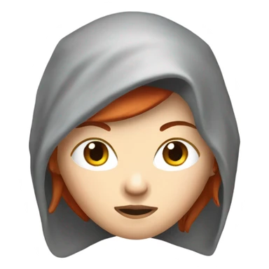female caucasian red haired ninja with face covered sticker