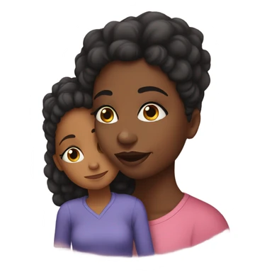 Kissing on cheek from black girl to mom sticker